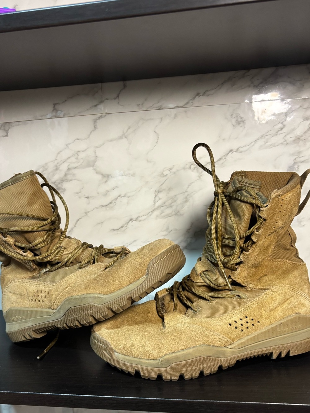 Nike Men's Tactical Tan Lace-Up Field Boots